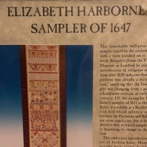 Museum quality needlework Reproduction Sampler.  Fabulous company and quality.
